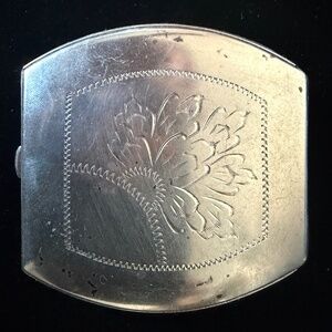 1930s STERLING SILVER COMPACT ART DECO 2.5" x 2.5" (Birks?)